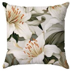 Capa de Almofada Veludo 43X43 cm Estampada Havan Casa - Lírio