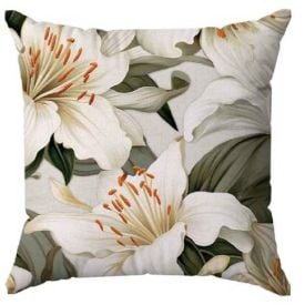 Capa de Almofada Veludo 43X43 cm Estampada Havan Casa - Lírio