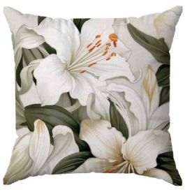 Capa de Almofada Veludo 43X43 cm Estampada Havan Casa - Lírio