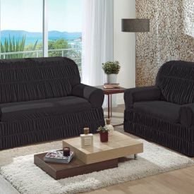 Capa para Sofá 2 e 3 Lugares com Elástico Veneza Havan Casa - Tabaco