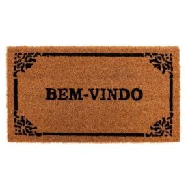 Capacho Fibra De Coco 33 X 60Cm Mumbai Havan - Bem-Vindo 