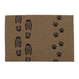 Capacho para Porta de Entrada 40X60 cm Vinil Havan Casa - Pegadas Bege