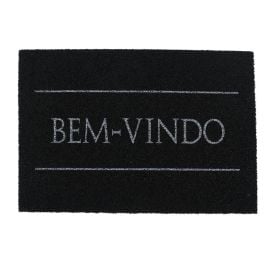Capacho para Porta de Entrada 40X60 cm Vinil Havan Casa - Bem Vindo Preto
