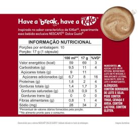 Cápsulas De Nescafé Chococcino Kit Kat 170G Dolce Gusto - 10 Cápsulas