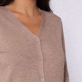 Cardigan Feminino De Tricot Decote V Patricia Foster