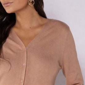 Cardigan Feminino De Tricot Decote V Patricia Foster