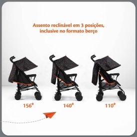 Carrinho De Bebê Umbrella Pipa Voyage - Preto Neon