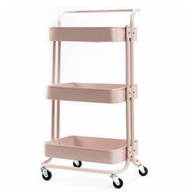Carrinho Dubai Multiuso 3 Prateleiras Havan Casa - Rosa