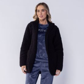 Casaco Feminino Peluciado Com Capuz Camila Moretti