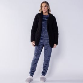 Casaco Feminino Peluciado Com Capuz Camila Moretti