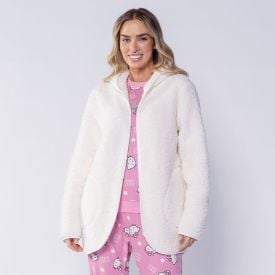 Casaco Feminino Peluciado Com Capuz Camila Moretti