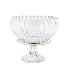 Centro de Mesa com Pé Geneva Wolff 23,5Cm - Transparente