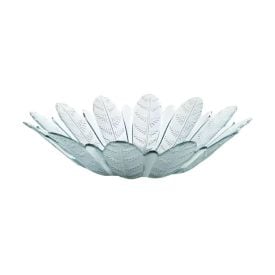 Centro de Mesa Vidro Folhas Vitazza 39Cm - Transparente