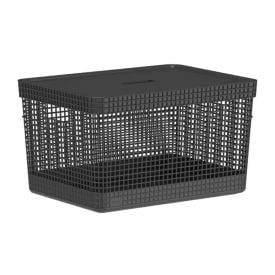 Cesto Organizador Com Tampa Grid Martiplast 20 L - Preto