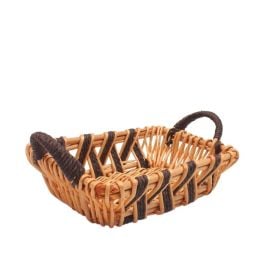 Cesto Retangular Com Alça Vime Havan Casa 31 Cm - Marrom