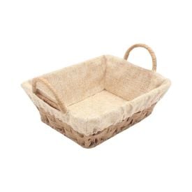 Cesto Retangular Com Forro Havan Casa 24Cm - Natural