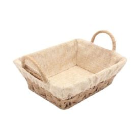 Cesto Retangular Com Forro Havan Casa 27Cm - Natural