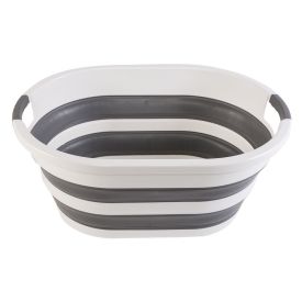 Cesto Retrátil Camesa 26L - Branco e Cinza 