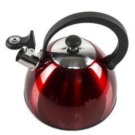 Chaleira Com Apito Aço Inox Havan Casa 2,5 Litros - Vermelho Espelhado