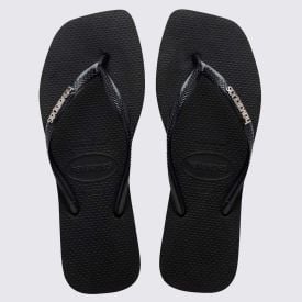 Chinelo Havaianas Feminino Slim Square Logo Metallic