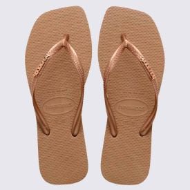 Chinelo Havaianas Feminino Slim Square Logo Metallic