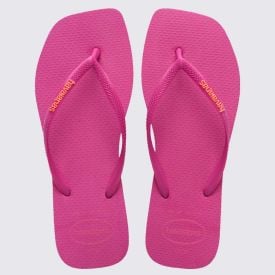 Chinelo Havaianas Feminino Slim Square Logo Pop Up