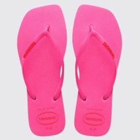 Chinelo Havaianas Feminino Slim Square Logo Pop Up