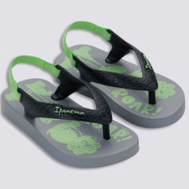 Chinelo Ipanema Bebê Clássica Cinza/Preto/Verde