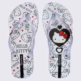 Chinelo Ipanema Feminino Hello Kitty And Friends Branco/Preto/Vermelho