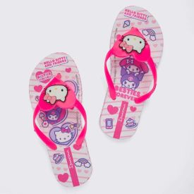 Chinelo Ipanema Infantil Hello Kitty And Friends Branco/Rosa