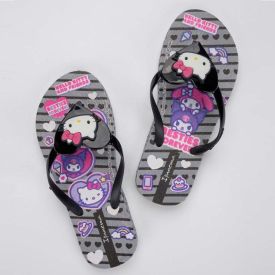 Chinelo Ipanema Infantil Hello Kitty And Friends Cinza/Preto/Rosa