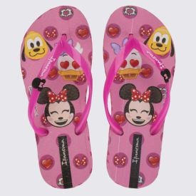 Chinelo Ipanema Infantil Menina Disney Joy Rosa Esc/Rosa/Preto
