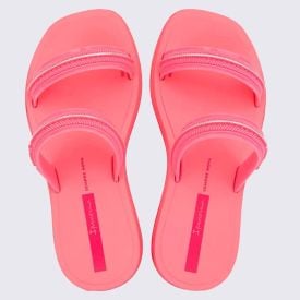 Chinelo Slide Ipanema Infantil Glow Rosa/Rosa/Prata