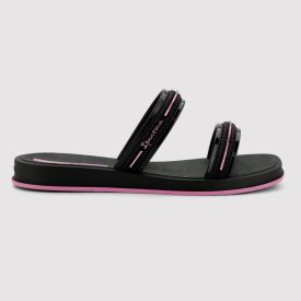 Chinelo Slide Ipanema Infantil Glow Preto/Preto/Rosa