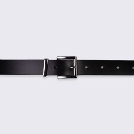 Cinto Feminino De Couro Sintético Fivela Grafite Boby Blues Preto