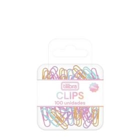 Clips Coloridos Pastel Tilibra - 100 Unidades