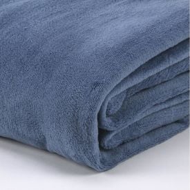 Cobertor Casal Microfibra Liso Paris Havan Casa - Azul Marfim 