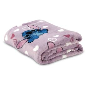 Cobertor Infantil Casal Licenciado Disney - Stitch e Angel Coração