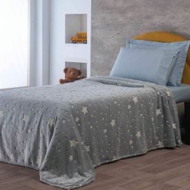 Cobertor Infantil Mágico Encantos Brilha No Escuro Havan Kids - Stars Cinza