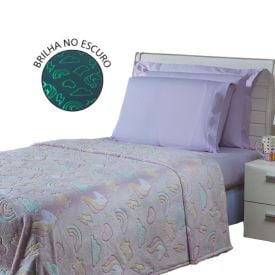 Cobertor Infantil Mágico Encantos Brilha No Escuro - Rainbow Rosa