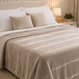 Cobertor King 100% Poliéster Elegance Havan Casa - Cru