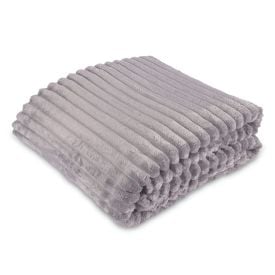 Cobertor King 100% Poliéster Premier Canelado Havan Casa - Prata