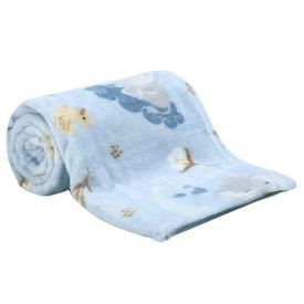 Cobertor Para Bebê Flannel Baby Camesa - Azul