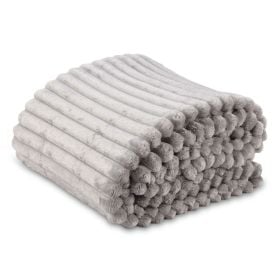 Cobertor Queen 100% Poliéster Premier Canelado Havan Casa - Prata