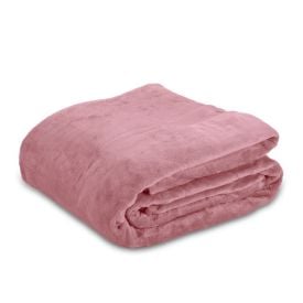 Cobertor Queen Liso 100% Poliéster Premier Havan Casa - Rosa Pétala