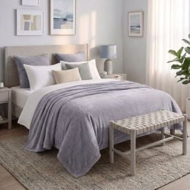 Cobertor Queen Neo Velour Camesa - Cinza