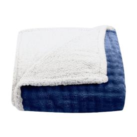 Cobertor Queen Requinte Sherpa Havan Casa - Midnight Blue