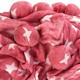 Cobertor Solteiro Infantil Pompom Havan Kids - Rosa Estrela