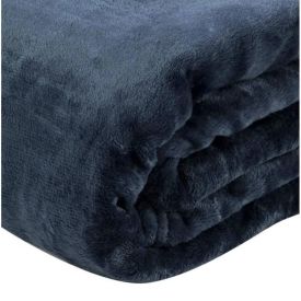 Cobertor Solteiro Microfibra Velour Clássico Camesa - Azul Marinho