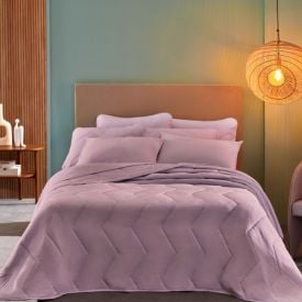 Cobre Leito Casal Liso 3 Peças Havan Casa - Rose